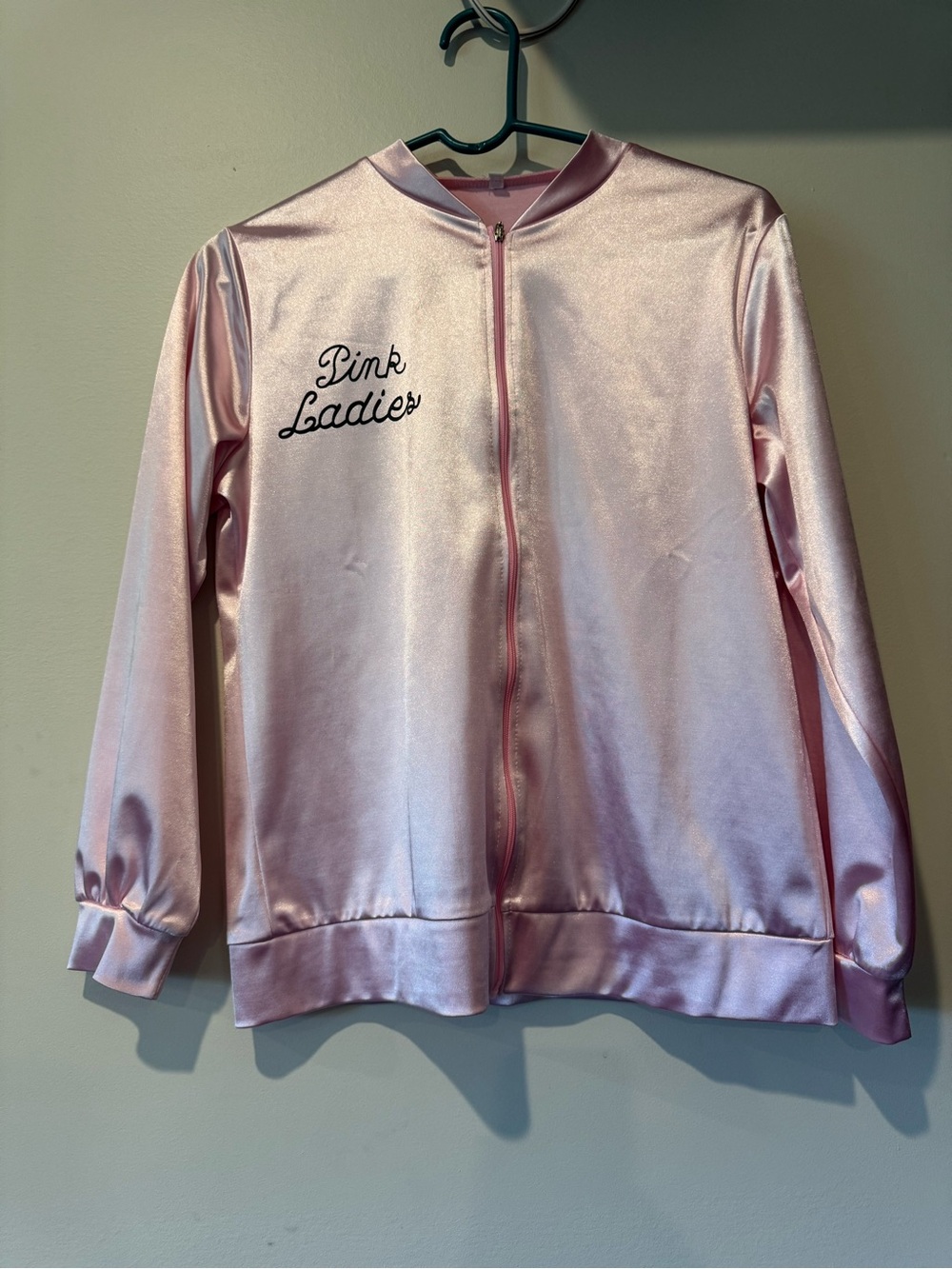 Pink Ladies Satin Bomber Jacket - Pink